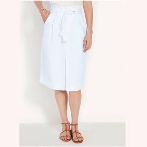 ANN TAYLOR Petite Belted Paperbag Denim Skirt
